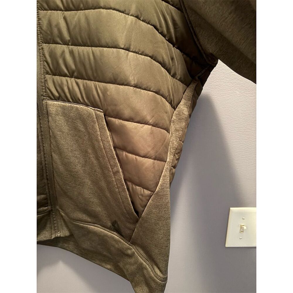 Reebok Men's 3XL Green Lightly Quilted Zip-Up Hoodie Winter - Picture 5 of 9